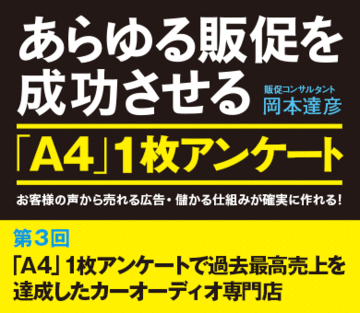 「Ａ4」1枚アンケートで過去最高売上を達成したカーオーディオ専門店