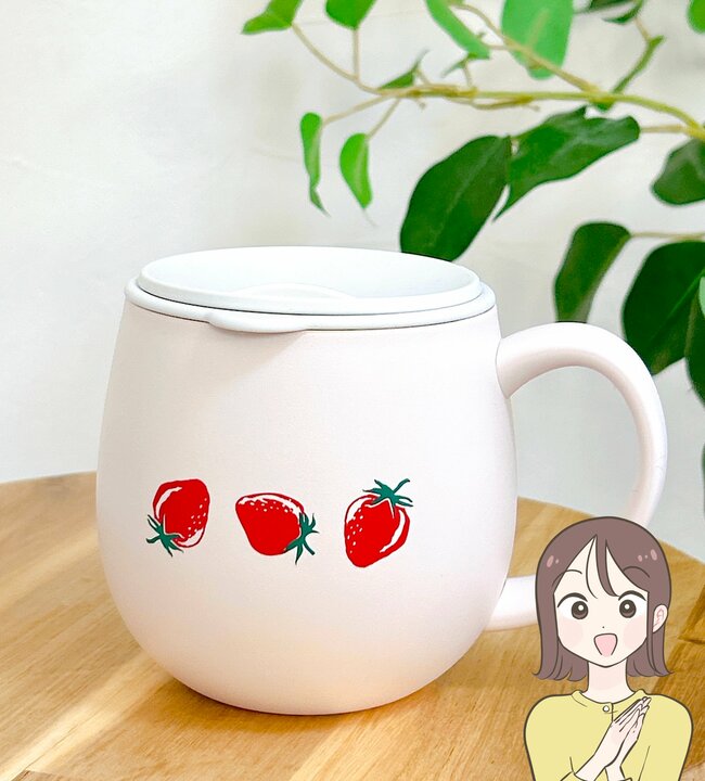 3時間経ってもあたたか～い！アフタヌーンティーの「ぷっくりマグカップ」レトロないちご柄がかわいすぎる！