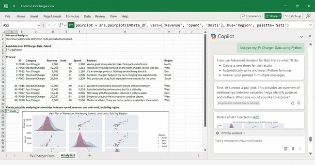 AIに指示するだけで「Python」を使った高度なデータ分析ができるエクセルの新機能