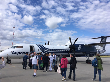 オーロラ航空のプロペラ機