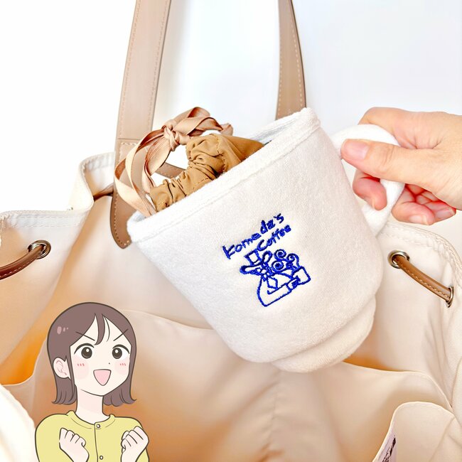 「かわいくて気絶しそうになった」コメダ珈琲の“コーヒーカップみたいな巾着”再販されて嬉しすぎる！「友だちにもプレゼントしたい」「こういうの弱いのよ」