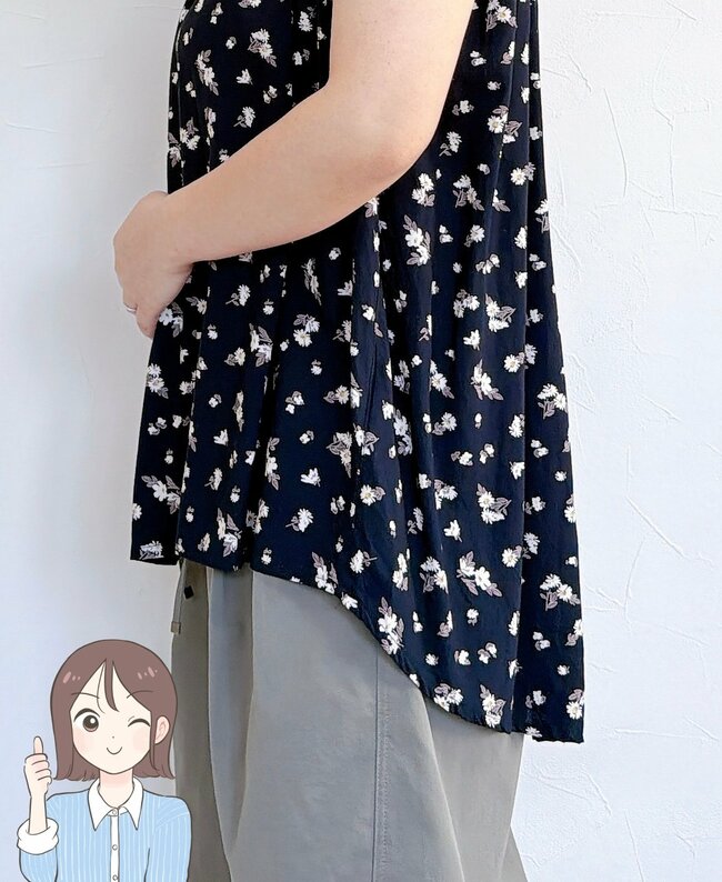 【しまむら】ふんわりシルエットが可愛い！1419円の「お尻まで隠せるブラウス」が細見えしてオシャレ！《購入レビュー》