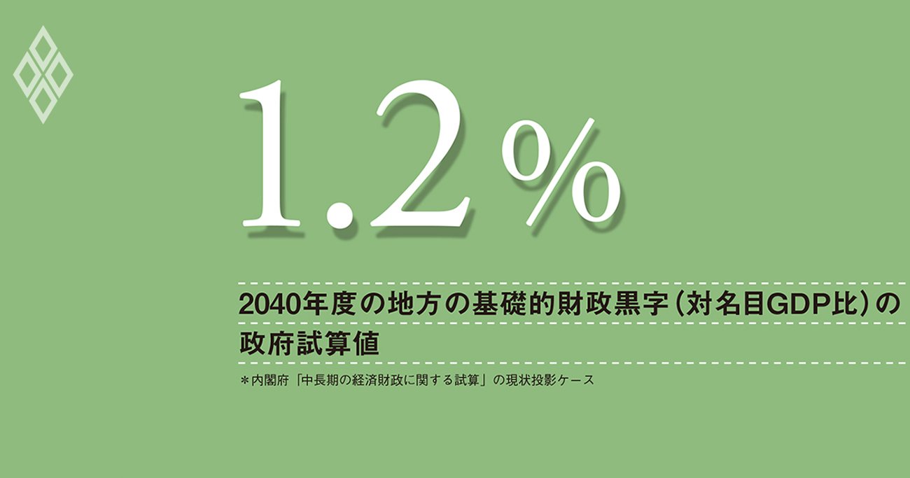地方の財政収支は中長期的に悪化、楽観的な政府試算は、財政規律の弛緩を招く恐れ