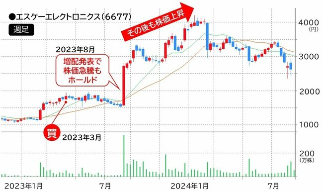 エスケーエレクトロニクスの週足チャート