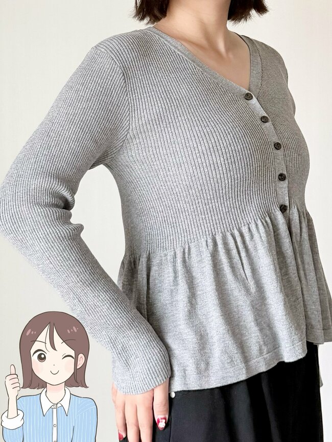 シルエットも着心地も大満足！しまむらの「1639円カーディガン」裾がふんわり広がって大人かわいい！《購入レビュー》