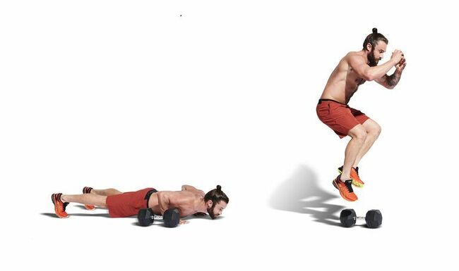 Burpee Over Dumbbell