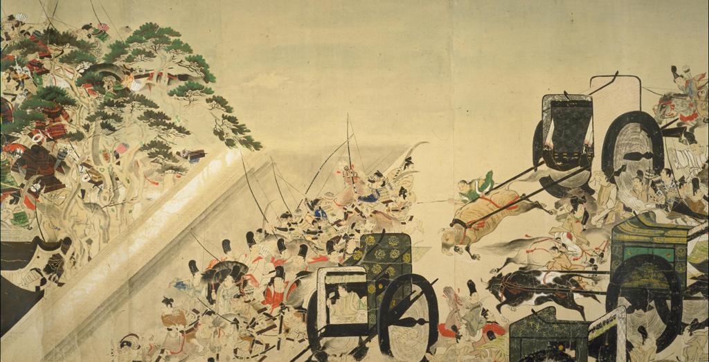 牛車(ぎっしゃ)/「平治物語絵巻」より、国立国会図書館所蔵
