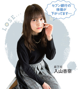 入山杏奈が最下位に。