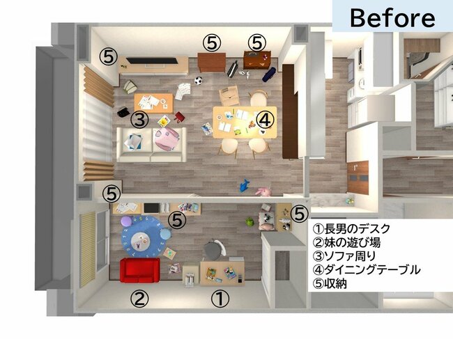 見取り図：Before（1）～（5）