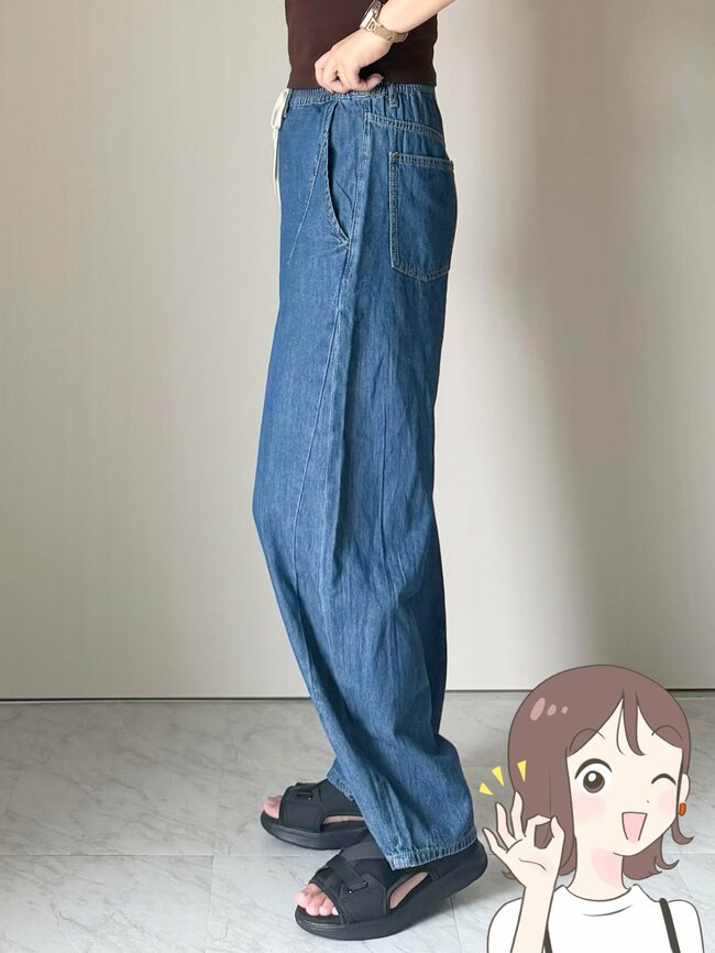 【しまむら】ぽわんとしたシルエットが綺麗！2189円の「楽ちんワイドパンツ」スウェット感覚ではけて快適です！《購入レビュー》