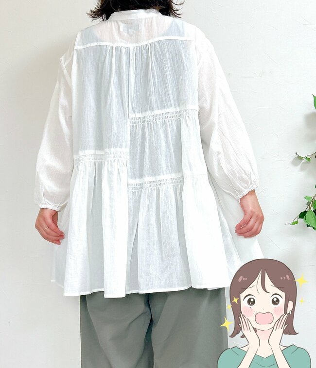 すぽんと着るだけで大人かわいい！しまむらの「ワンピースみたいなブラウス」お尻まですっぽり隠せるのが嬉しい！