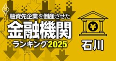 融資先企業を「倒産」させた金融機関ランキング【石川】3位のと共栄信金、1位は?