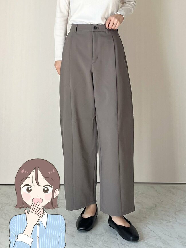 「痩せて見える!」「全色購入した」GUの“1990円ワイドパンツ”たっぷり着回せてコスパ抜群です!「脚の形が全く出ない!」