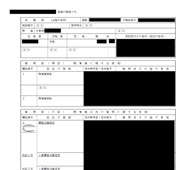 登記簿の権利部の甲区欄を見れば現在の所有者がわかる