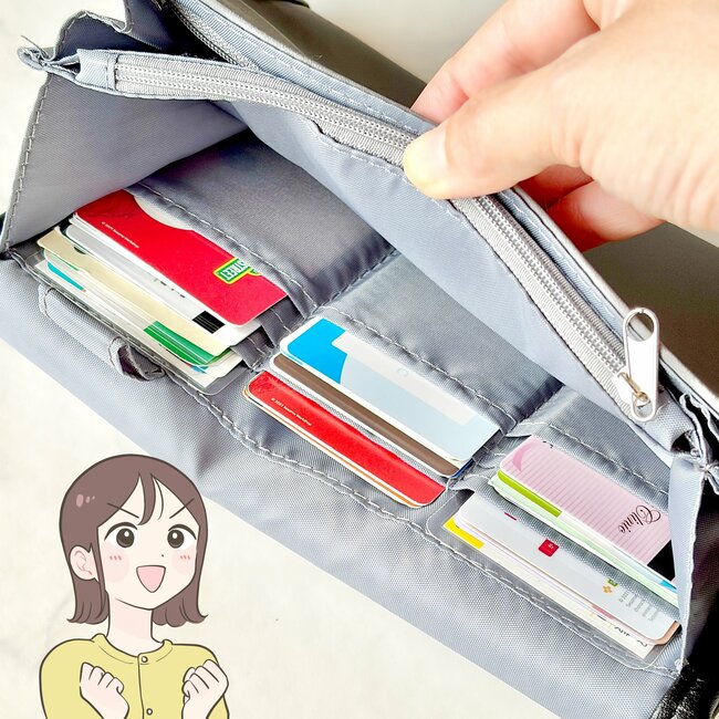 【しまむら】カードや診察券が45枚入った！1089円の「スヌーピーの収納ポーチ」ポケットたくさんで天才すぎる！《購入レビュー》