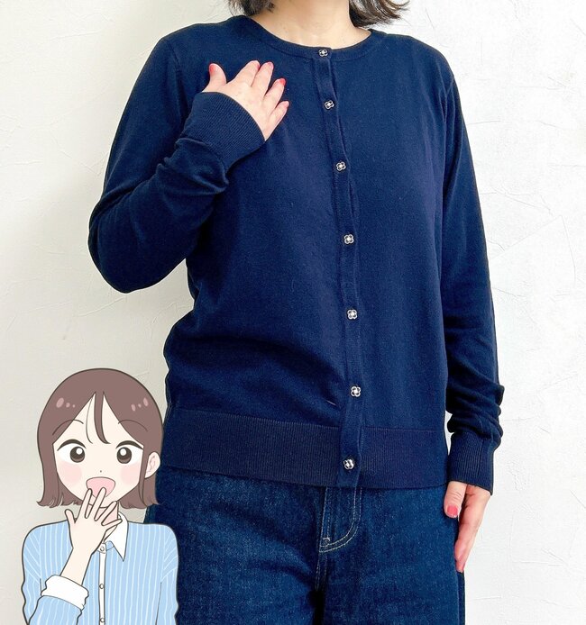 「即購入しました」「とっても可愛い」ハニーズの“花粉が落ちやすいカーディガン”お花のボタンが高級感たっぷりなんです!