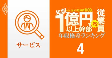 【サービス58人】年収1億円以上の幹部vs従業員「年収格差」ランキング！リクルートは9億円で一般社員のなんと81倍以上…ベイカレント、楽天、電通、M＆Aキャピタルの格差の実態は？