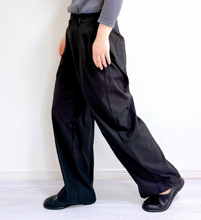 毎日のコーデに手放せない!しまむらの「細見えワイドパンツ」オシャレに体型カバーできて天才!《購入レビュー》