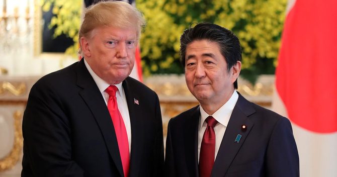 トランプ米大統領は、安倍晋三首相と首脳会談