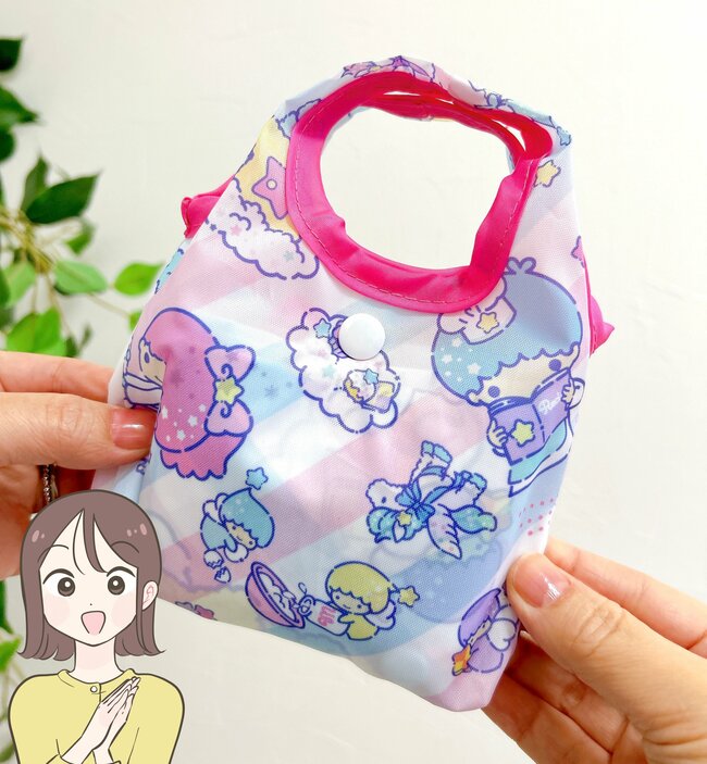 可愛すぎて毎日持ち歩きたい…！しまむら×キキララの「大容量エコバッグ」カゴいっぱいの商品がまるっと入った！