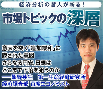 意表を突く「追加緩和」に隠された意図 さらなる円安、日銀はどこまで下落を狙うのか――熊野英生・第一生命経済研究所経済調査部 首席エコノミスト