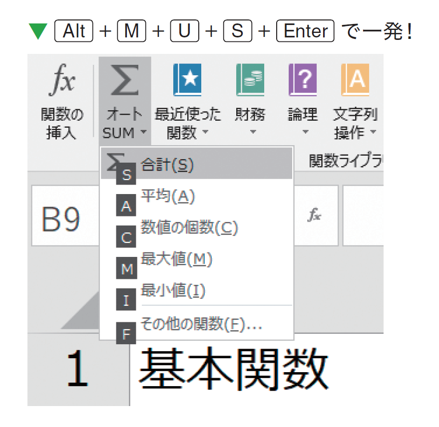 エクセルはsum関数を0 5秒で入力できる 神速excel ダイヤモンド オンライン