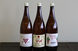 「一升瓶ぶどう酒」がもらえる「山梨県山梨市」