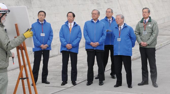 中部電力浜岡原子力発電所を視察した中西宏明・経団連会長