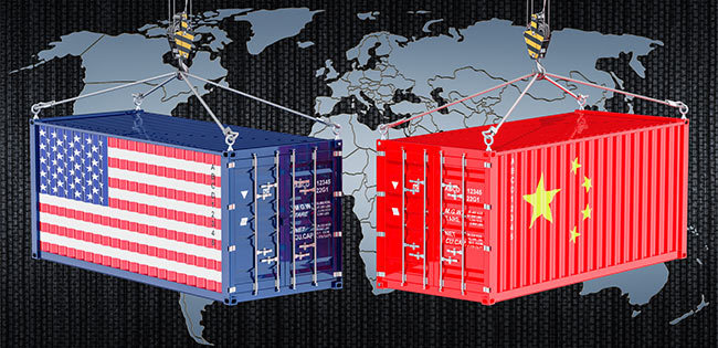 アメリカと中国のコンテナー