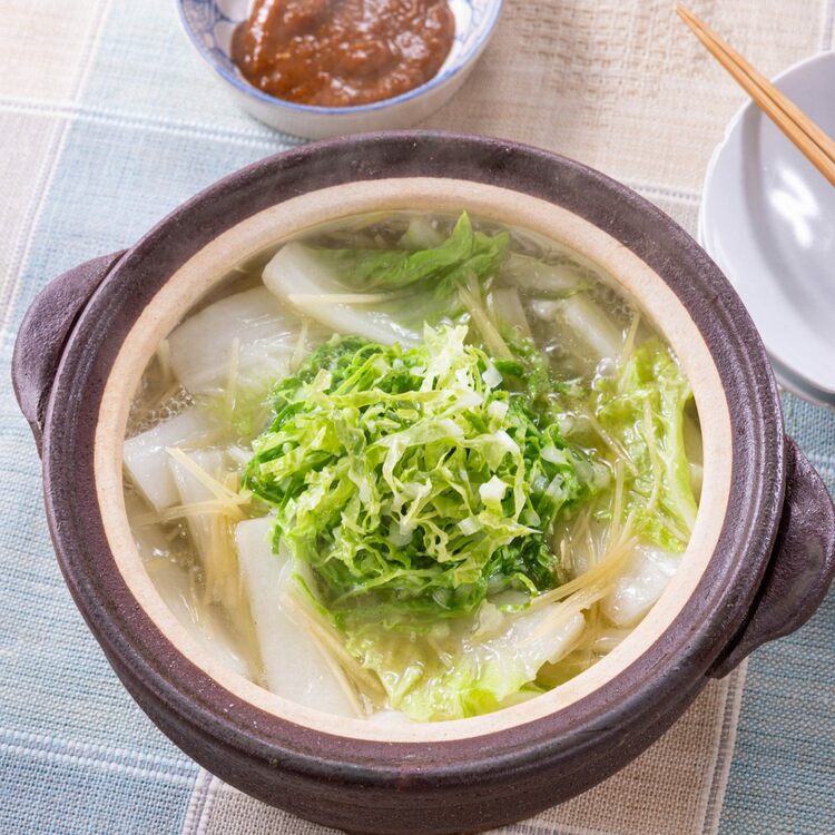 白菜と生姜だけ鍋の完成画像