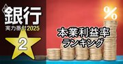 銀行実力番付2025「本業利益率」ランキング！5位福岡銀行、3位三井住友銀行、ベスト＆ワースト1位は？