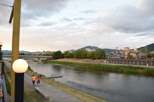 「京料理 竹島」の川床から見える鴨川