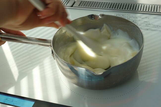 ミルクもち調理中の様子