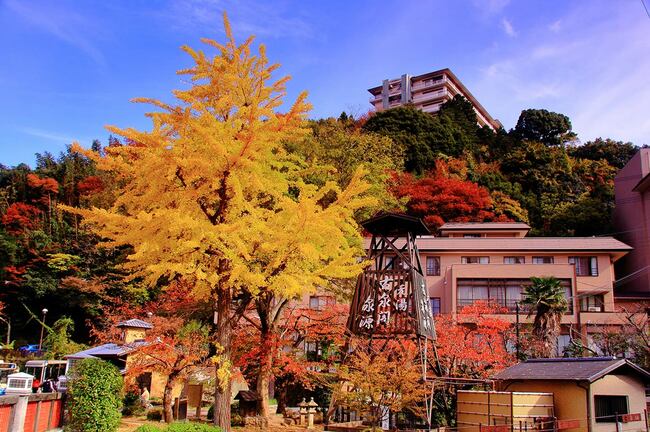 有馬温泉太閤橋付近の紅葉