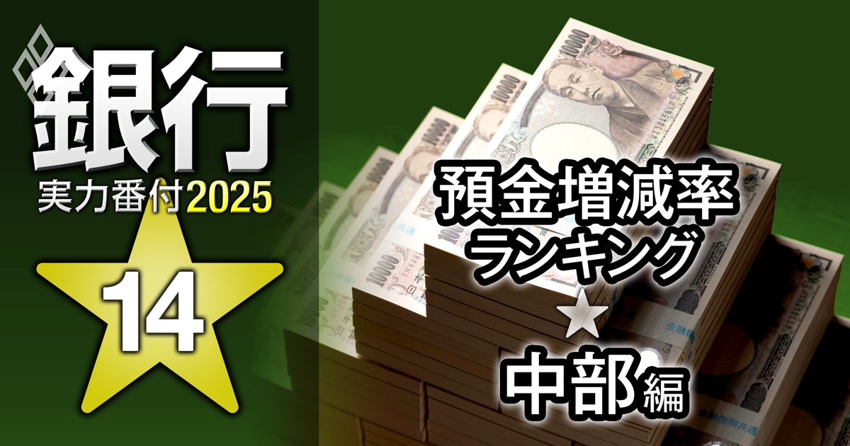 【中部編】銀行実力番付2025「預金増減率」ランキング！2位は北國銀行、ベスト＆ワースト1位は？