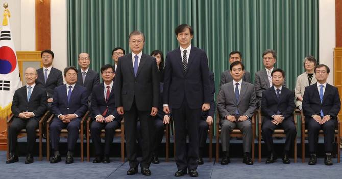 文在寅大統領と曺国法務部長官