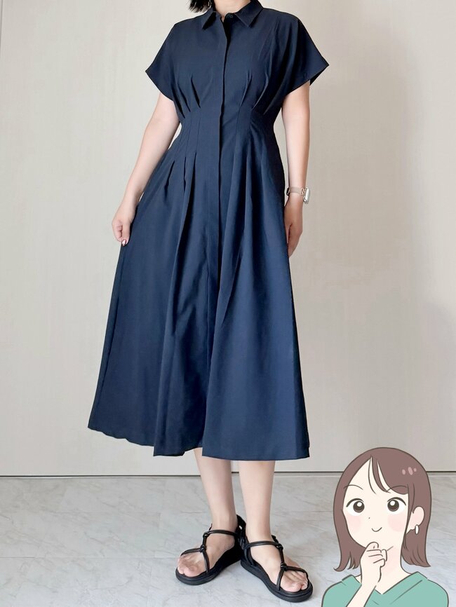 「隠したいところ隠せる！」ユニクロの“褒められワンピース”すぽんと着るだけでコーデが完成します！「2色とも購入しました」「1枚で着れるので満足です」《購入レビュー》
