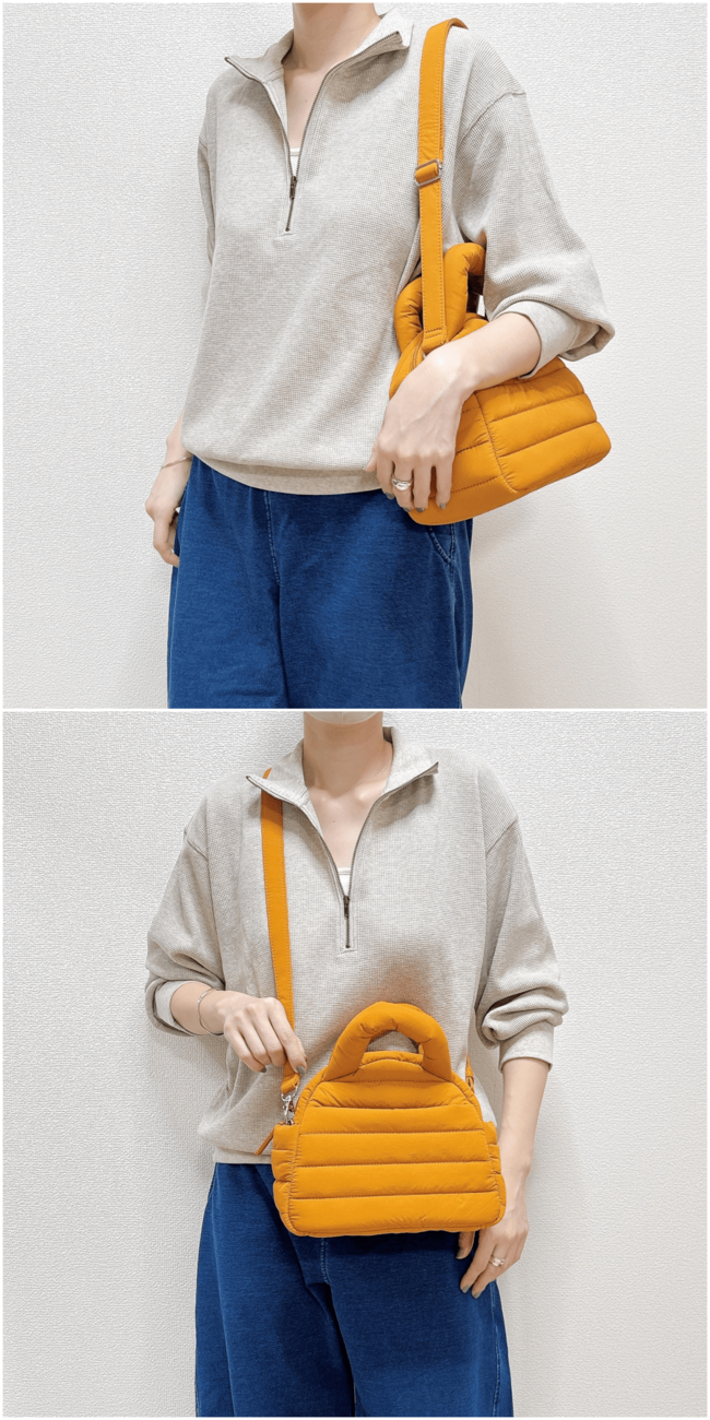 「こういうバッグ待ってました」「長財布もラクラク入る」GUの“ふわふわミニバッグ”まるっこいデザインがかわいい！「荷物も守られる感じ」「使いやすい」《購入レビュー》