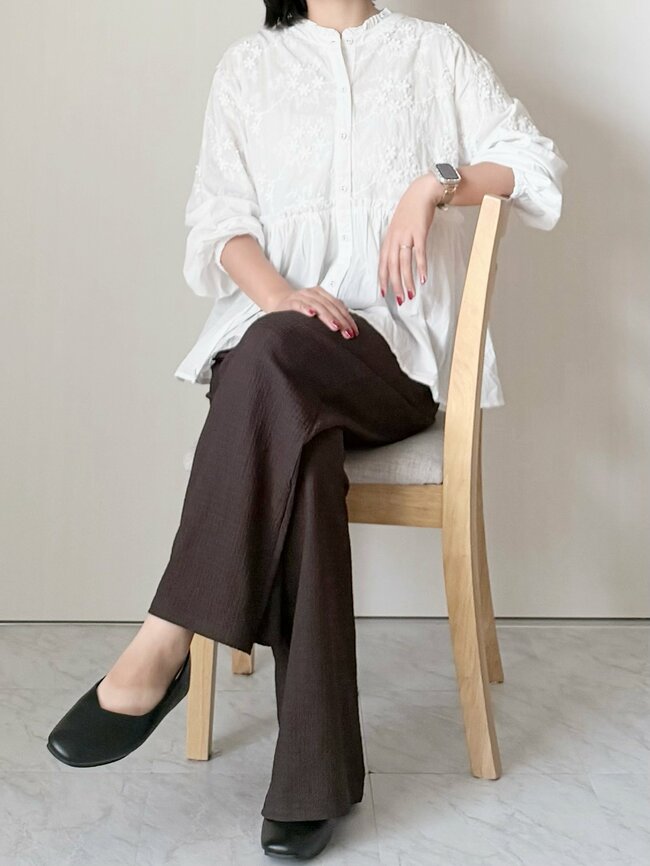【しまむら】ぽわんとしたシルエットが可愛い！2189円「ふんわりブラウス」二の腕をまるごと隠せてありがたい！《購入レビュー》