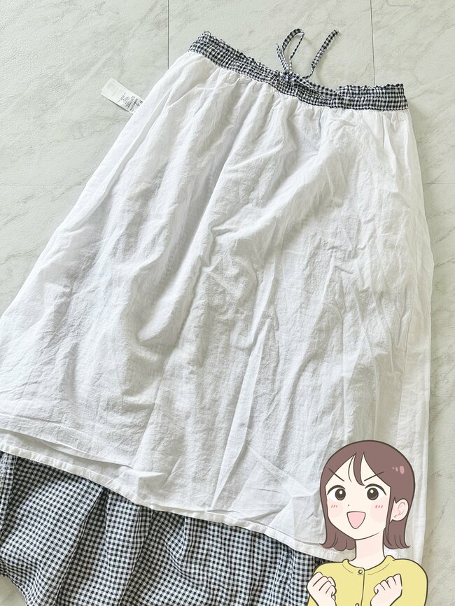 「可愛すぎて即買い」無印良品の“ふんわりスカート”軽くて涼しくて大当たりです！「オフィスで着回しています」「真夏にもストレスなくはけそう」【購入レビュー】