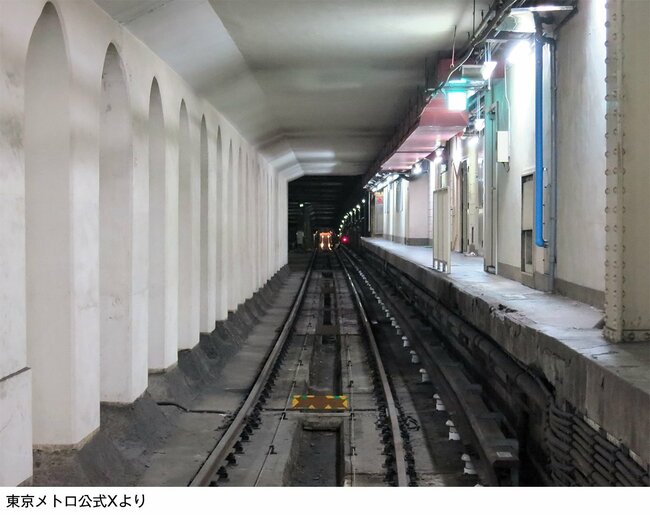 新橋駅幻のホーム（東京メトロ公式Xより）