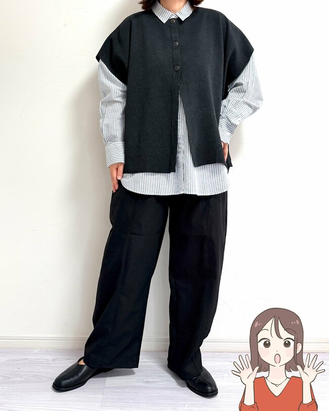 すぽんと着るだけで体型カバー!しまむらの「ゆるっとトップス」高級感たっぷりでコスパ最強…!今から冬まで大活躍します《購入レビュー》