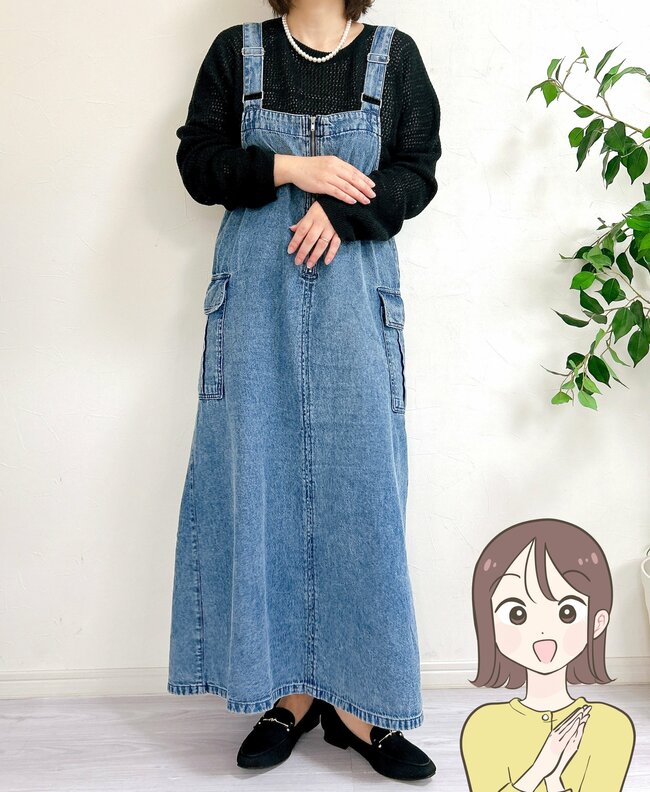 【しまむら】すぽんと着るだけでかわいい！2420円の「着痩せジャンスカ」まるっと体型カバーできて楽ちん！