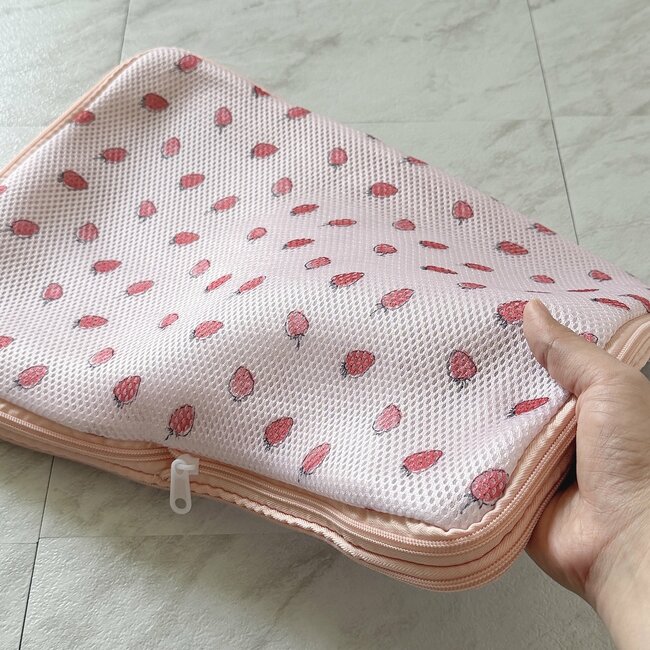 長袖トップスが11着も入った！スリーピーの「圧縮できる洗濯ネット」が旅行の荷造りで大活躍！
