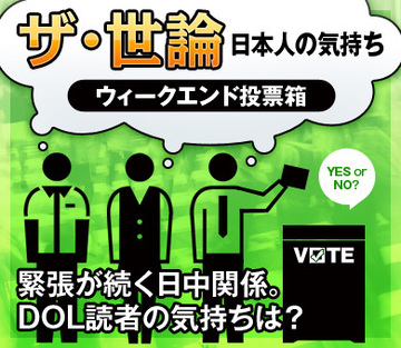 緊張が続く日中関係。DOL読者の気持ちは？