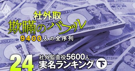 社外監査役・報酬ランキング【下位2600人】上場企業「全5600人」完全序列