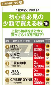 初心者必見の少額で買える株ランキング
