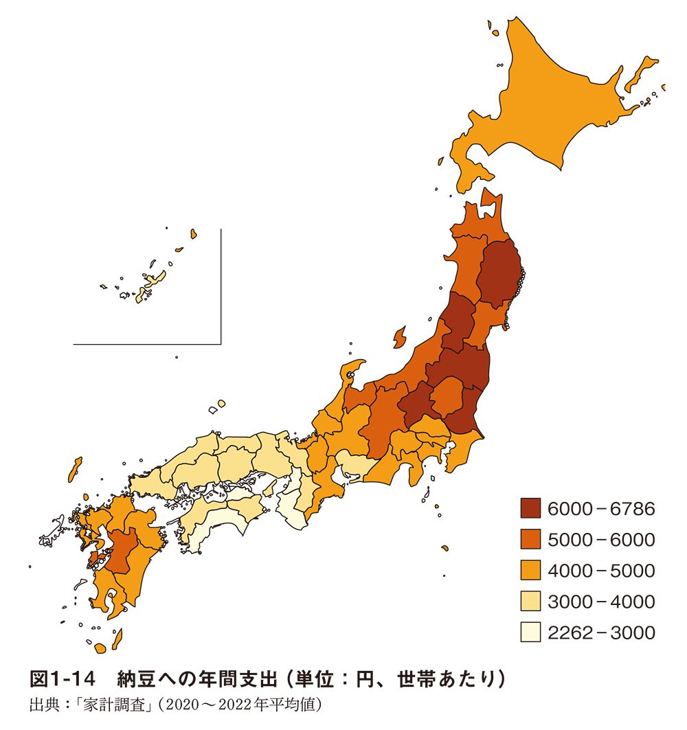 図1-14　納豆への年間支出（単位：円、世帯あたり）