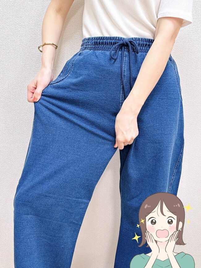 楽ちんすぎて毎日はきたい！GUの「デニムみたいなスウェットパンツ」どこから見てもシルエットがきれい！《購入レビュー》