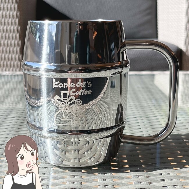 もう普通のコップに戻れないよ…！コメダ珈琲の「コメダおじさん柄ジョッキ」大容量で使いやすし、コロンとしたデザインが可愛すぎる！